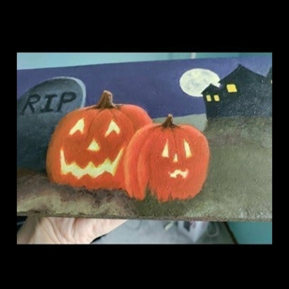 🎃🍁NEW Halloween Autumn Haunted House Wall Decoration/Picture/Pai… - Picture 7 of 12